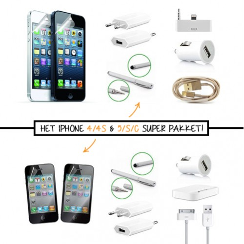 iPhone 4/ 4S 5/ 5S/ 5C Power Pakket